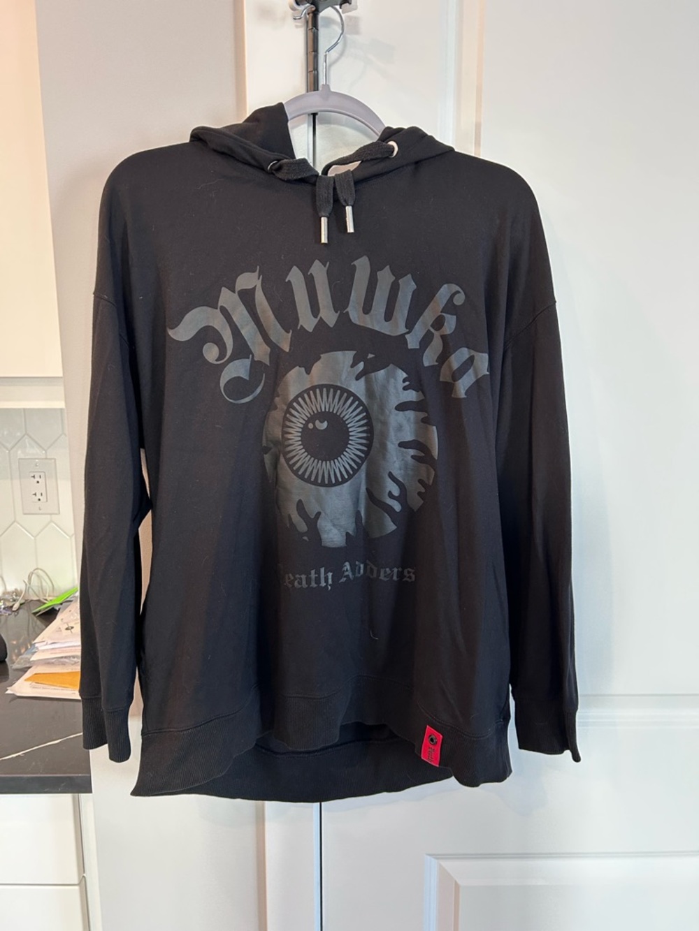 Mishka NYC Death Adders Eye Logo Hoodie Black Gothic Streetwear Pullover